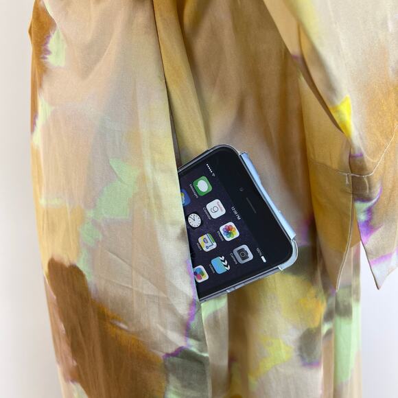 Exquise Brooklyn Dress Watercolor Belted Cotton Yellow Orange Pastels - Picture 9 of 17